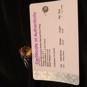 QVC jewelry Honey Quartz Sterling Silver Ring, Size 8